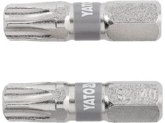 Насадка викруткова YATO TORX T40 х 25 мм. HEX 1/4", покрита нікелем, 2 шт.[10]