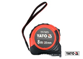 YATO Рулетка YATO : L= 8 м x 25 мм, з сталевою стрічкою, нейлоновим покриттям  | YT-71073