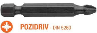 USH Насадка викруткова Industry Pozidriv PZ2 x 50 мм. Torsion подовжена, Уп. 10 шт. | UUSG0013631