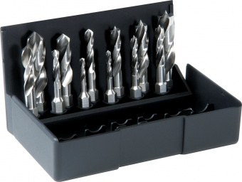 VÖLKEL Набір свердлових біт, 1-10 мм, 19 предметів, пластиковий кейс 67100