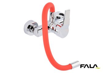 FALA Змішувач води настінний "FLEXIBLE" з гнучкою червоною лійкою  | 75672