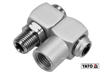 YATO З'єднання пневматичне на шарнірі YATO з обертовим 360° наконечником Ø= 1/4"  | YT-24130