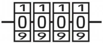 VOREL Замок навісний з кодовим замиканням : латунний корпус- 40х 11,8х39,5 мм, стал дуга- 30х25х 5 м