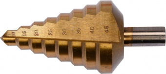 YATO Свердло конічне ступінчасте титанове по металу YATO : Ø= 10-45 мм, HSS 4241, L= 100/75 мм  | YT