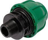 FLO Муфта до водяних пластикових труб з зовн. різьбою 25 мм- 1/2" поліпропіленова, для тиску 1 MPa |