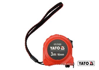 YATO Рулетка YATO : L=3мx16 мм, з сталевою стрічкою, нейлоновим покриттям, подвійним блокуванням  | 
