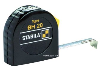 STABILA Рулетка Type BM20 : L= 2 м x 13 мм, пласт. корпус з сталевою стрічкою | 16444