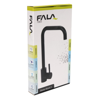 FALA Змішувач води для раковини "STEELY BLACK 2" з кульовим регулятором, чорний  | 75853