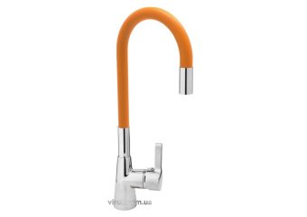 FALA Змішувач води "FLEXIBLE" для раковини з гнучкою оранжевою лійкою  | 75708