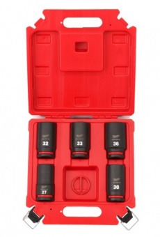 MILWAUKEE Набор головок ударных ShW 1'' STD удлиненных (27-36мм) (5шт) | 4932498752