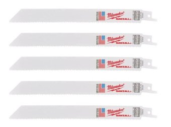 MILWAUKEE Полотно для шабельних пил, 200х2,5/1,8мм, (5шт), (метал, деревина, пластик)
