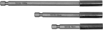 YATO Тримачі насадок викруткових YATO шпиндель HEX - 1/4", L= 75, 100, 150 мм, 3 шт  | YT-04699