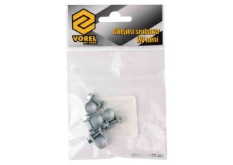 Хомут сталевий, з гвинтовим затискачем W1 VOREL : Ø= 12-14/ 9 мм, оцинкований, 4 шт. [100]