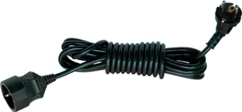 Подовжувач мережевий VIROK: l= 15 м, з 1 гніздом із заземленням, чорний(садовий)