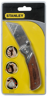 STANLEY 0-10-073 Нож 19 мм складной с деревянной рукояткой