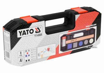 YATO Молоток бляхарський YATO: з круглими Ø=42.5 мм і квадратними 43х43 мм насадками, L= 320 мм, 8 ш