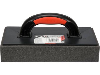 Терка пластикова з жовтою гідрогубкою h= 50 мм YATO: 270 x 130 мм, для змивання і штукатурки [5]