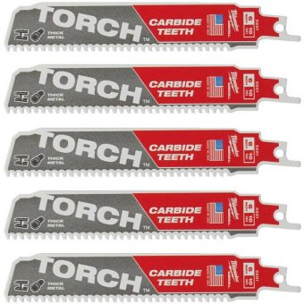 MILWAUKEE Полотно для шабельних пил TORCH CARBIDE, 150х2,5мм, (5шт), (метал)
