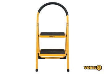 VOREL Драбина розкладна металева : 2 сходинки 36х26 см з антиковзальною прокладкою 90х47х49 см  | 17