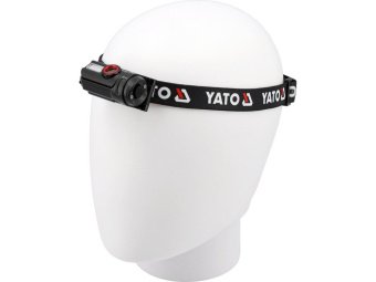 Ліхтар на чоло діодний YATO; живл. Li-Po акумул 3,7В, 0,35 АГод, 6 режимів, відстан 85/ 50/ 30/ 20 м