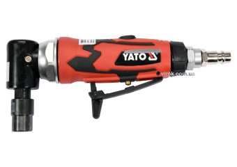 YATO Шліфмашина пневматична, кутова YATO зі шпинделем Ø= 6 мм, Ø= 1/4", 6.3 Bar, 113 л/хв  | YT-0967
