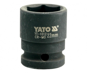 YATO Головка торцева ударна 6-гранна YATO : квадрат 1/2", М= 22 мм, L= 39 мм  | YT-1012