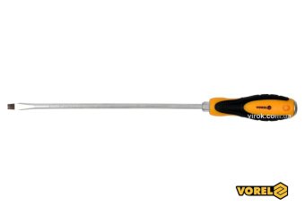VOREL Викрутка плоска ударна з 6-гранним стержнем : SL6 х 250 мм, HRC 38-46, Cr-V  | 62165