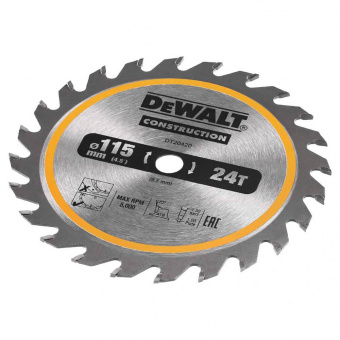 DeWALT Диск пильный , универсальный, размер 115 х 9.5 мм, количество зубьев 24