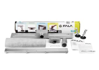 FALA Трап підлоговий для душу з нержавіючої сталі "LINE" ; 70х 7х 7 см, сифон h= 52 мм  | 75449