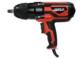YATO Гайковерт ударний мережевий YATO: 1/4" HEX x 1/2" F, 1020Вт, 600Нм, 2600 об/хв +4 головки і кей