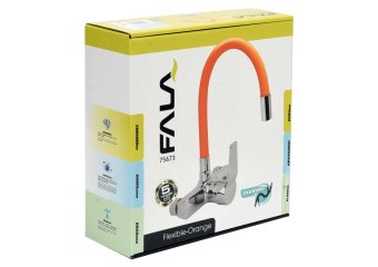 FALA Змішувач води настінний "FLEXIBLE" з гнучкою оранжевою лійкою  | 75673