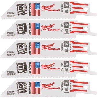 MILWAUKEE Полотно для шабельних пил THIN KERF, 100х1,4мм, (5шт), (метал)