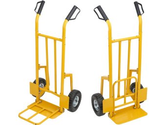 Візок для дров VOREL з 2 пневматич. колесами Ø= 25 см, для максим. навантаження 200 кг, 120х67х70 см