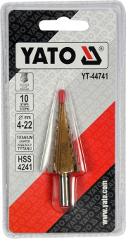 Ступенчатое сверло по металлу от 4 до 22 мм Yato YT-44741