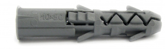 Дюбель універсальний полипропилен, з бортиком. Розмір 10х50 під шуруп Ø 6,0-6,5 (уп 75 шт) 