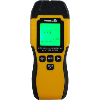 VOREL Вологомір електронний для деревини і будматеріалів YATO; діапазон вологості 6- 60% дерево, 1,5