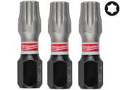MILWAUKEE Біта SHOCKWAVE, TX30, 25мм, (3шт)