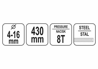 YATO Ножиці до дроту YATO гідравлічні : L= 430 мм, Ø= 4-16 мм  | YT-22871