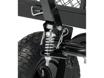 Візок присадибний з відкидн борт і чохлом на 4 колес YATO з повор дишлом, 130х59х25см, навант- 450кг