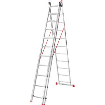 Драбина алюмінієва 3-х секційна Квітка PRO (3х11 сходинок) (110-9311)