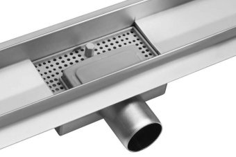 FALA Трап підлоговий лінійний з нержавіючої сталі WET-DRY; 60х 7х 2 см, сифон- 52 мм  | 71603