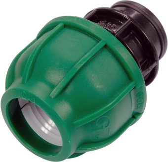 FLO Муфта до водяних пластикових труб з внутр. різьбою 25 мм- 1/2" поліпропіленова, для тиску 1 MPa 