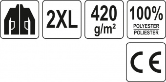 YATO Куртка робоча з грубого фліса YATO розмір XXL, сіра, 3 кишені, зміцнювальні нашивки, 100% поліе