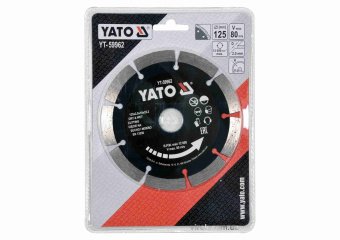 YATO Диск відрізний алмазний по каменю і бетону YATO Ø=125x2x10x22.2 мм, в мокрому і сухому режимі  