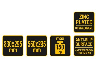 VOREL Панелі підстильні до драбини 17704 : 56 х 29.5 см і 83 х 29.5 см, зі сталевої бляхи, 2 шт  | 1