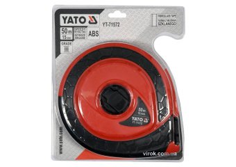 YATO Рулетка вимірювальна скловолоконна YATO: L= 50 м, b= 15 мм, ручне змотування, закритий корпус  