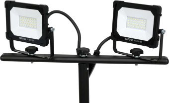 YATO Прожектори з SMD-діодним випромін. YATO: 2 x 20 Вт, 230 В, 2 x 1900 Lm, на штативі h= 0.6-1.22 