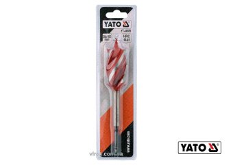 YATO Свердло по дереву YATO : Ø= 30 мм, L= 165 мм, HRC 40-45 з 4 пругами, HEX- 1/4"  | YT-44689