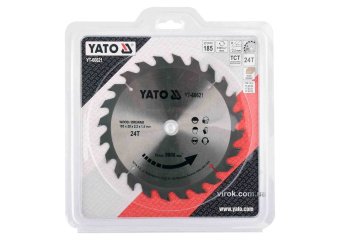 YATO Диск пиляльний победітовий по дереву YATO: 185x20x2.2x1.5 мм, 24 зубці, R.P.M до 9500 1/хв  | Y