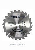 YATO Диск пиляльний победітовий по дереву YATO: 190х20x2.2x1.5 мм, 24 зубці, R.P.M. до 7100 1/хв  | 